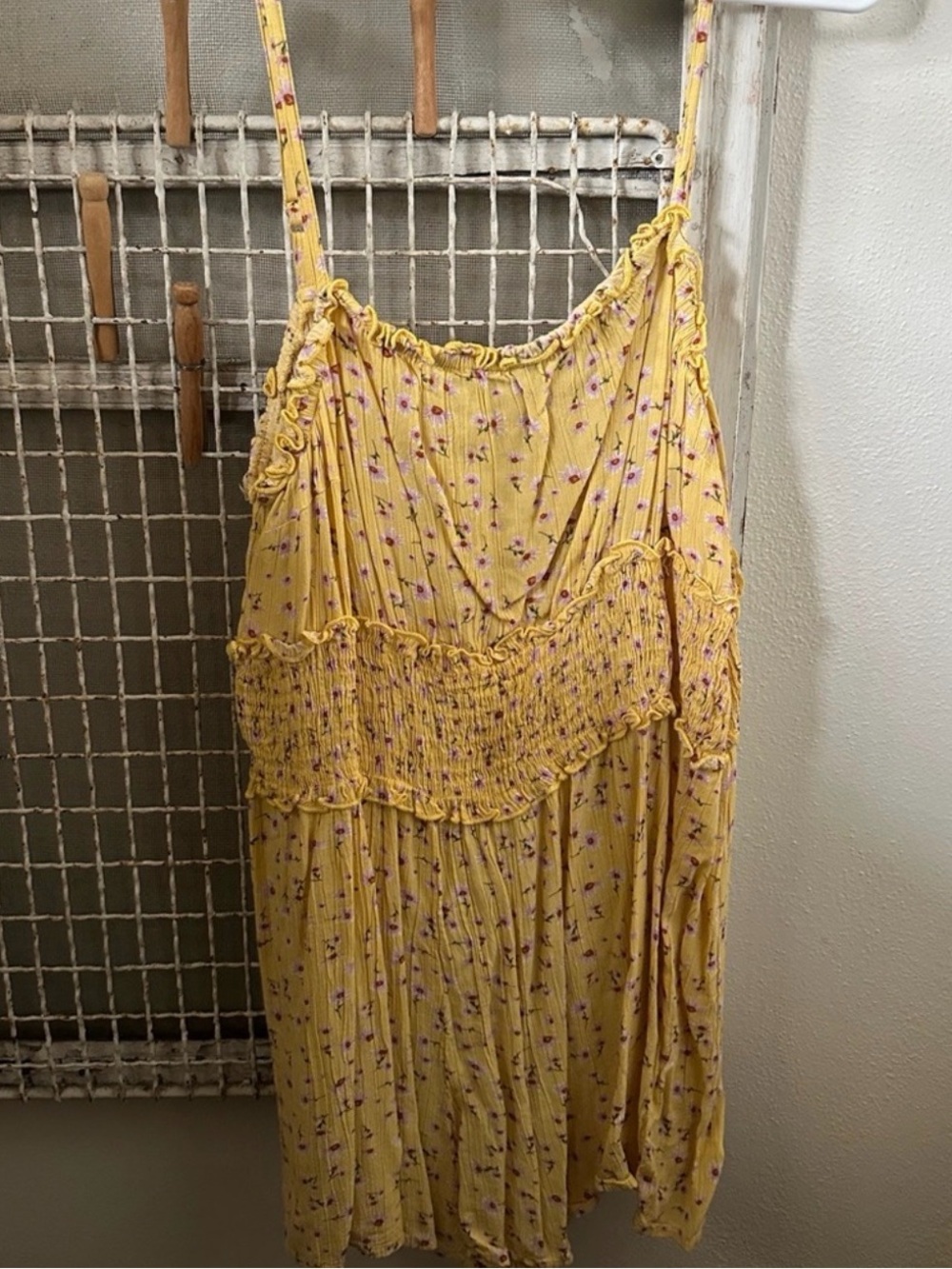 Buckle Yellow Floral Smocked Sundress